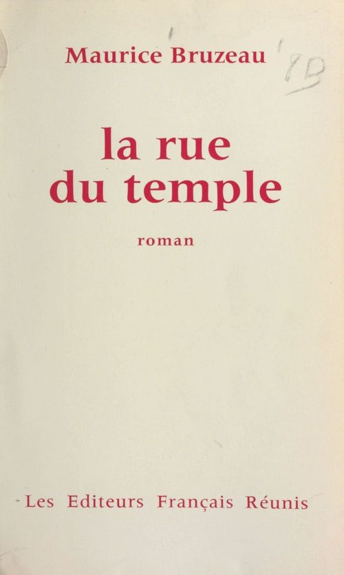 ebook cover of La rue du Temple, by Maurice Bruzeau