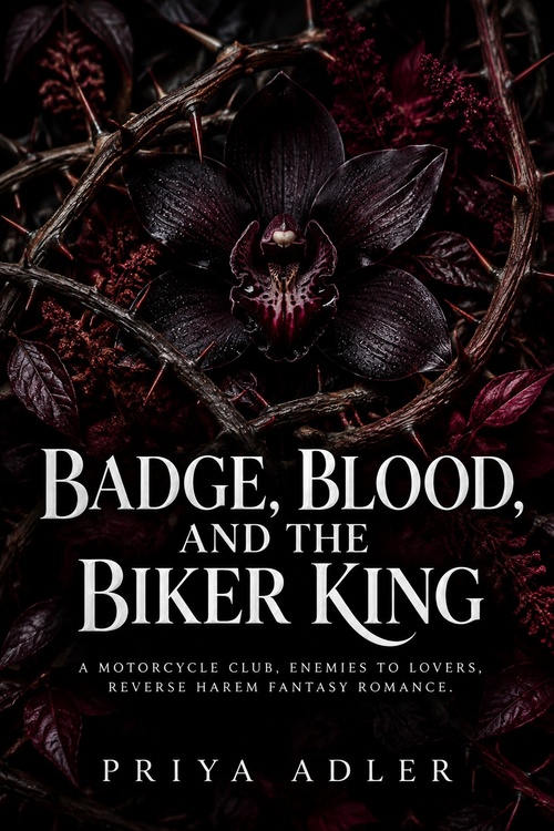 Couverture ebook de Badge, Blood, and the Biker King, de Priya Adler