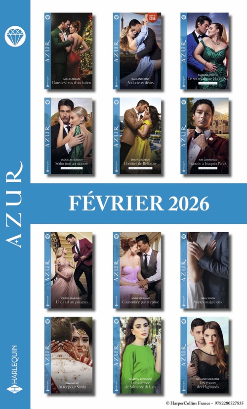 ebook cover of Pack mensuel Azur - 11 romans + 1 titre gratuit (Février 2026), by Collectif
