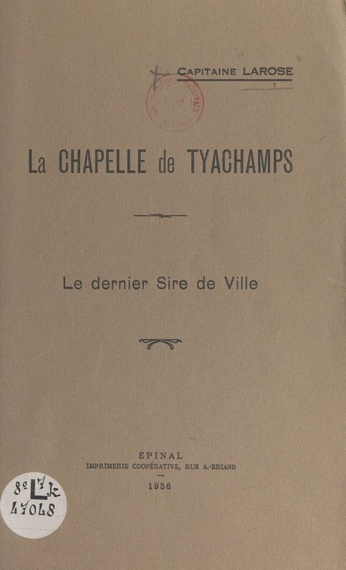 ebook cover of La chapelle de Tyachamps, by Larose