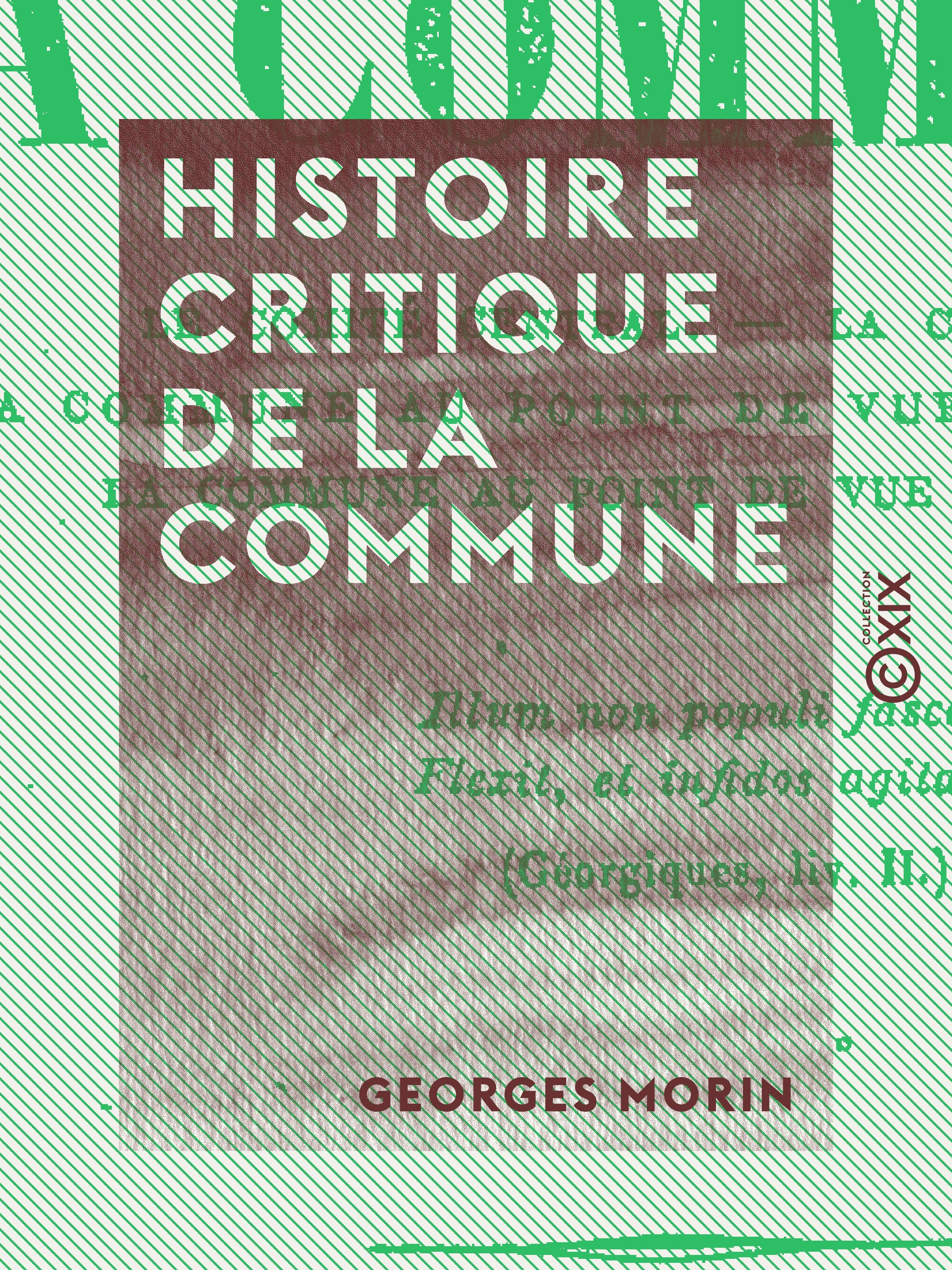 ebook cover of Histoire critique de la Commune, by Georges Morin
