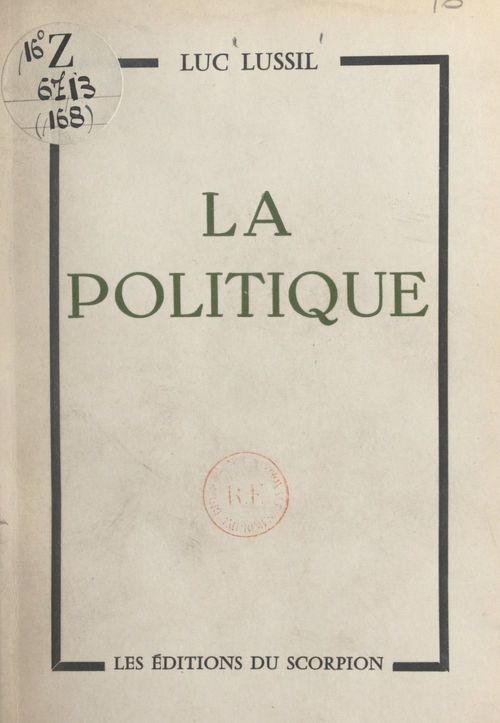 Couverture ebook de La politique, de Luc Lussil