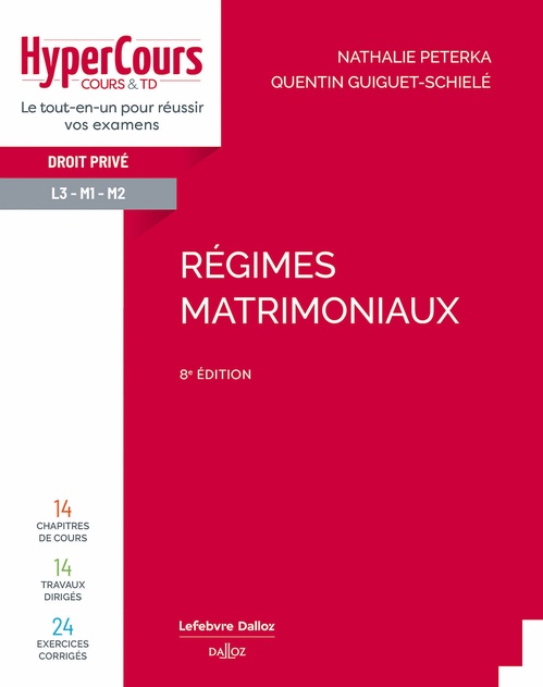 ebook cover of Régimes matrimoniaux 8ed, by Quentin Guiget-schiele, Nathalie Peterka