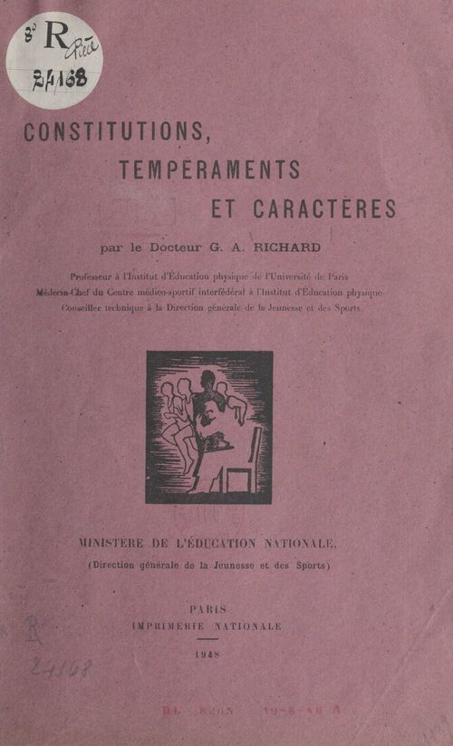 ebook cover of Constitutions, tempéraments et caractères, by Georges-Andre Richard