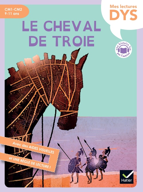 Couverture ebook de Le cheval de Troie - Lecture adaptée - CM1-CM2, de Hélène Kérillis