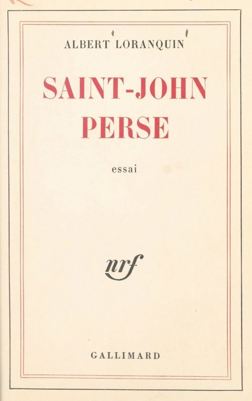 Couverture ebook de Saint-John Perse, de Albert Loranquin