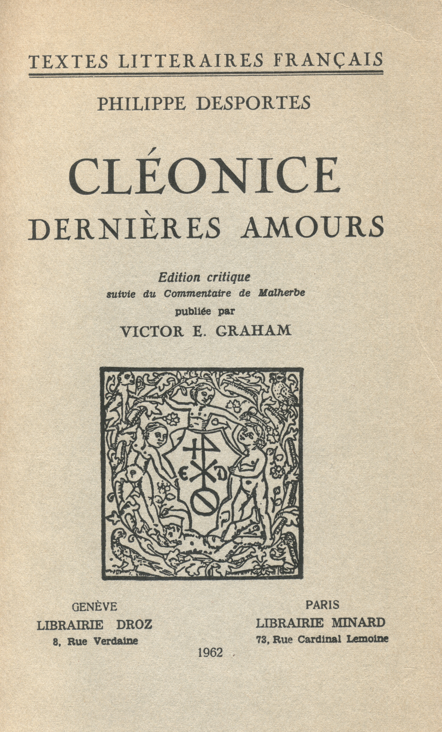 ebook cover of Cléonice, by Philippe Desportes