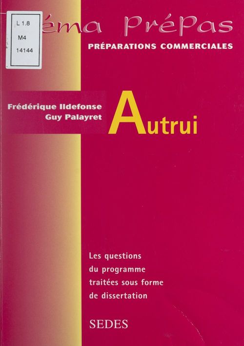 ebook cover of Autrui, by Frédérique Ildefonse, Guy Palayret