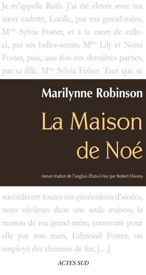 ebook cover of La Maison de Noé, by Marilynne Robinson