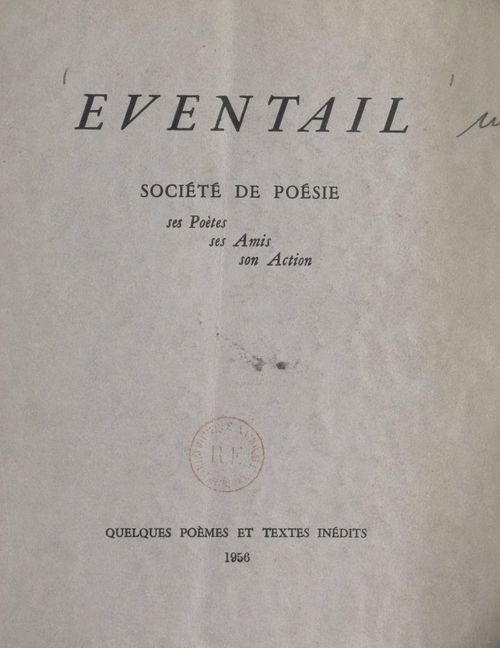 ebook cover of Éventail, by Collectif, Gerard D'Houville, Henri De Regnier, Paul Claudel, Paul Valery