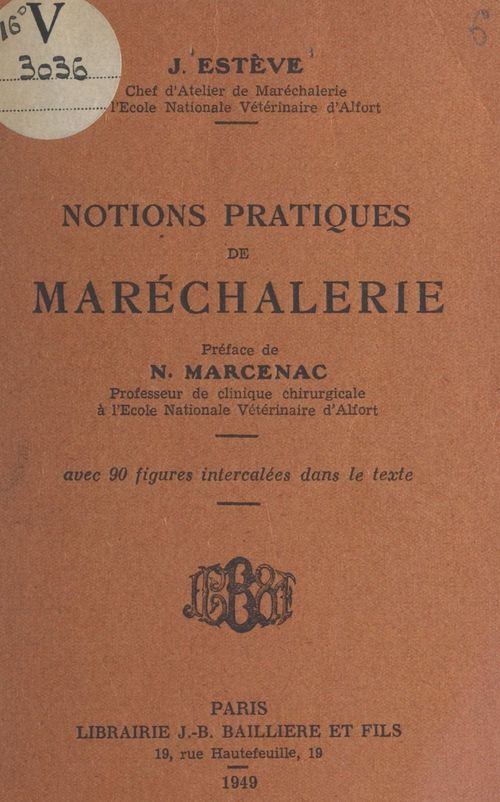 Couverture ebook de Notions pratiques de maréchalerie, de Joseph Esteve