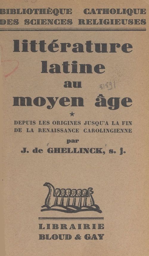 ebook cover of Littérature latine au Moyen Âge, by Joseph De Ghellinck