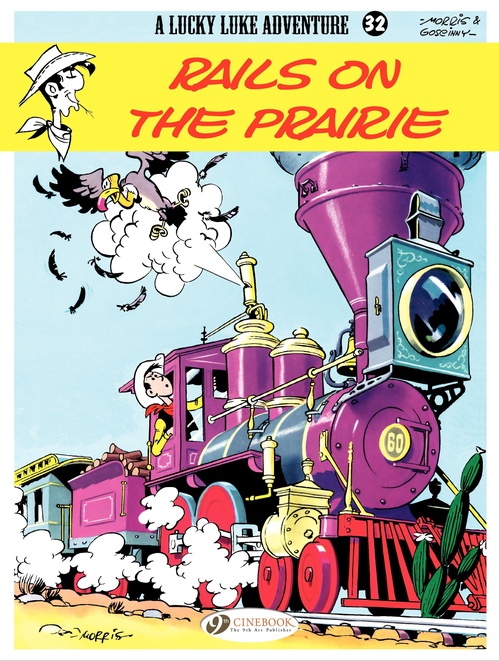 Couverture ebook de Lucky Luke - Volume 32 - Rails on the Prairie, de René Goscinny, Morris