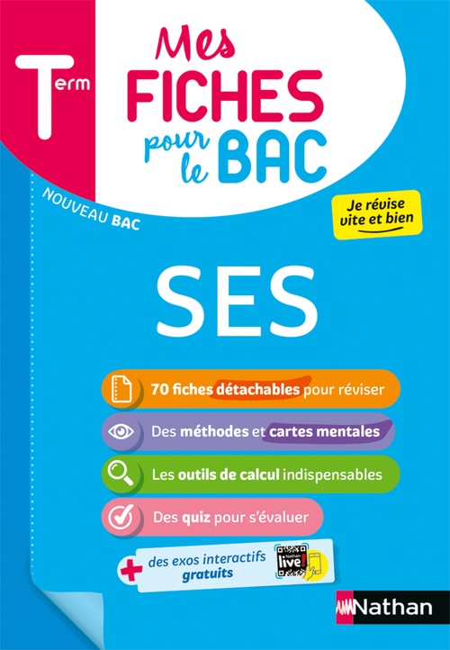 ebook cover of Mes fiches pour le bac SES Terminale, by Delphine de Chouly, Fanny Le Gonidec, Fabienne Lepage