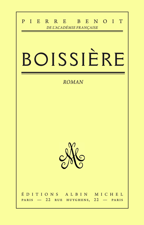 ebook cover of Boissière, by Pierre Benoit