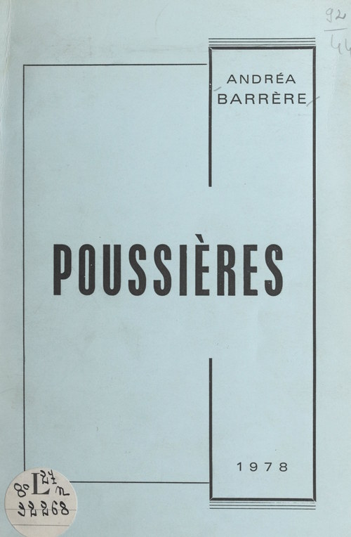 ebook cover of Poussières, by Andrea Barrere