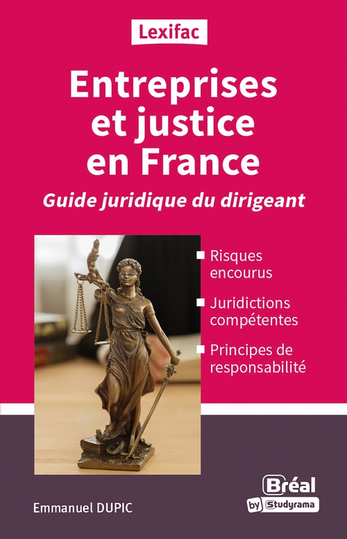 Couverture ebook de Entreprises et justice en France : Guide juridique du dirigeant, de Emmanuel Dupic