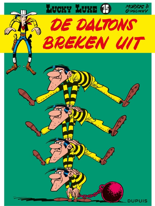 ebook cover of De Daltons breken uit, by René Goscinny, Morris