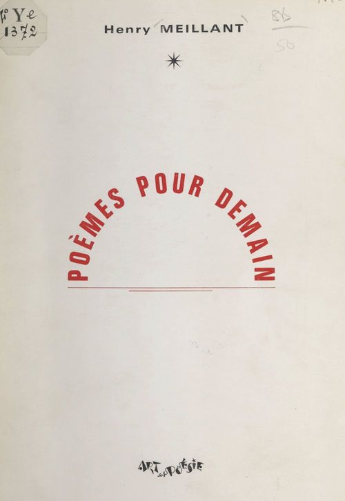 Couverture ebook de Poèmes pour demain, de Henry Meillant