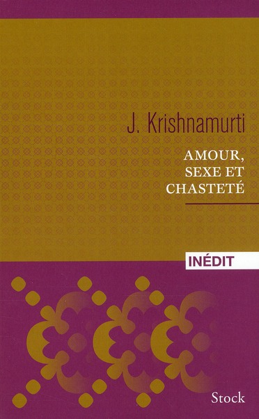 Couverture ebook de Amour, sexe et chasteté, de Krishnamurti