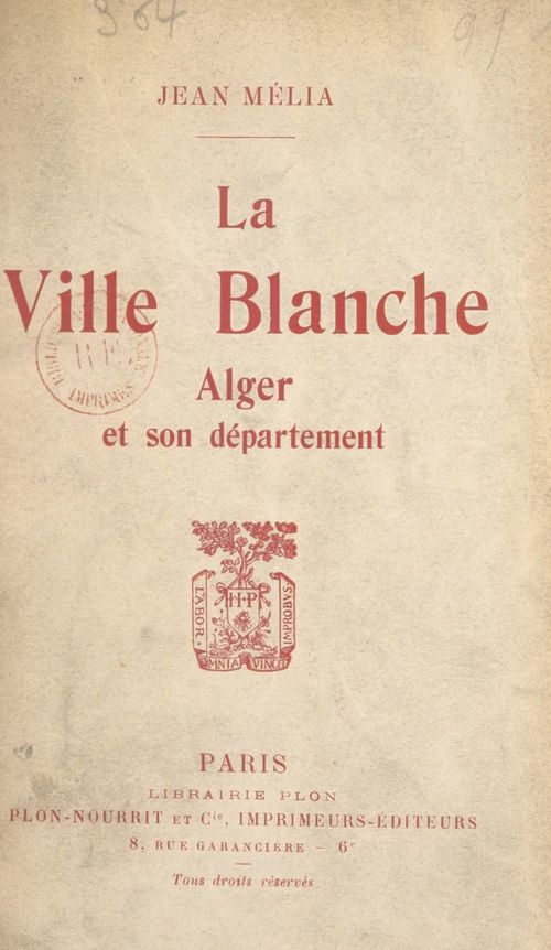 ebook cover of La ville blanche, by Jean Melia