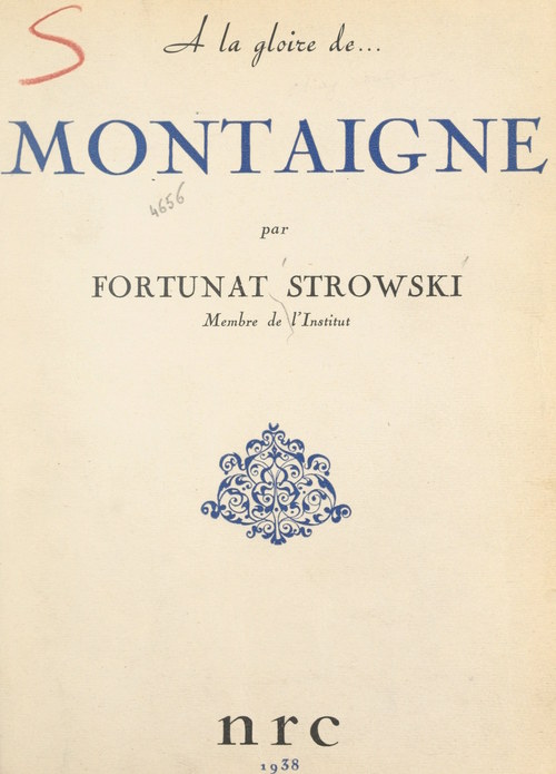 ebook cover of Montaigne, by Fortunat Strowski