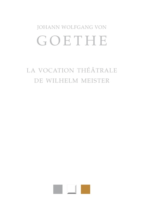 ebook cover of La Vocation théâtrale de Wilhelm Meister, by Johann Wolfgang von Goethe