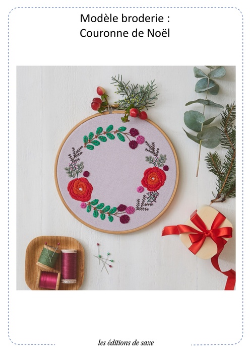 Couverture ebook de Modèle broderie : Couronne de Noël, de Dhara-Shah
