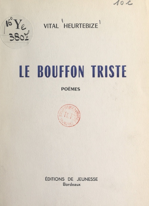 Couverture ebook de Le bouffon triste, de Vital Heurtebize