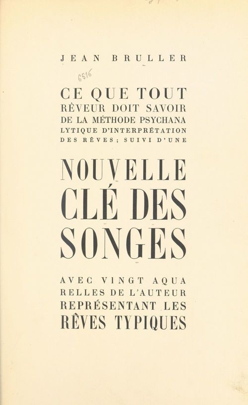 ebook cover of Ce que tout rêveur doit savoir de la méthode psychanalytique d'interprétation des rêves, by Jean Bruller