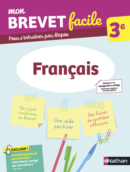 ebook cover of Mon Brevet facile - Français - 3e, by Thomas Bouhours, Gaëlle Touchet