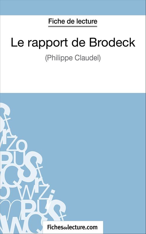 ebook cover of Le rapport de Brodeck, by Fichesdelecture.Com, Grégory Jaucot