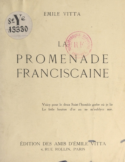 Couverture ebook de La promenade franciscaine, de Emile Vitta
