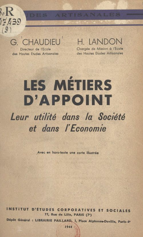 Couverture ebook de Les métiers d'appoint, de Georges Chaudieu, H. Landon