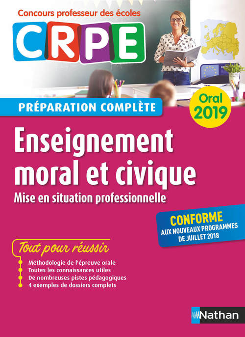 ebook cover of Enseignement moral et civique - Oral 2019 - Préparation complète - CRPE, by Jean-Pierre Bourgeois, Anne de Nadai, Pascal Nourassin