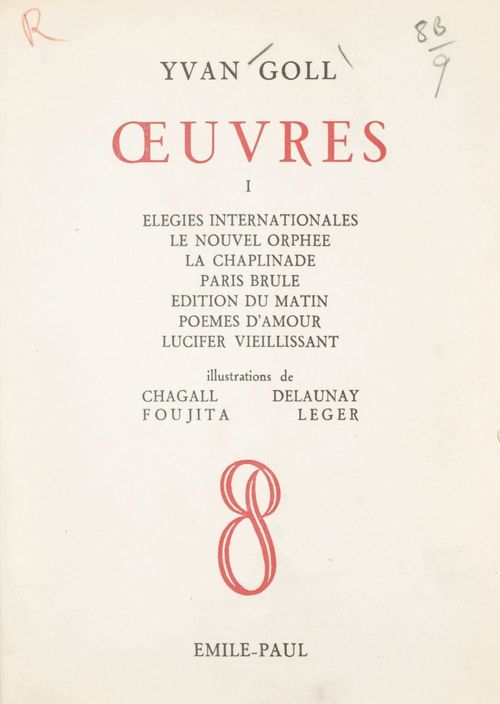 Couverture ebook de OEuvres (1), de Yvan Goll