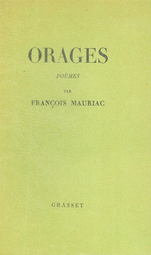 Couverture ebook de Orages, de François Mauriac