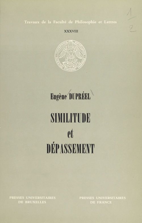 Couverture ebook de Similitude et dépassement, de Eugene Dupreel
