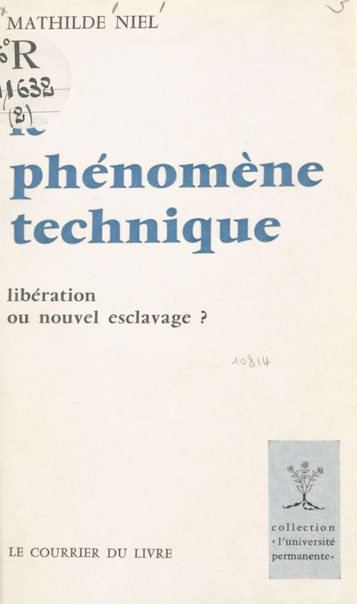 ebook cover of Le phénomène technique, by Mathilde Niel