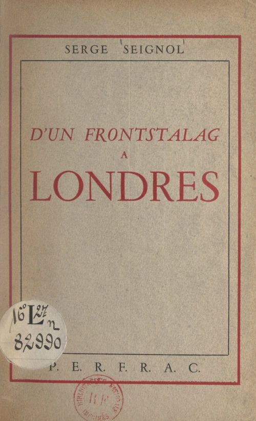 ebook cover of D'un frontstalag à Londres, by Serge Seignol