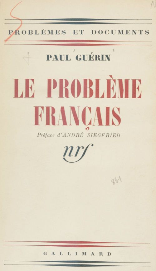 ebook cover of Le problème français, by Paul Guérin