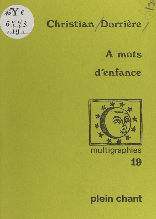 Couverture ebook de À mots d'enfance, de Christian Dorrière