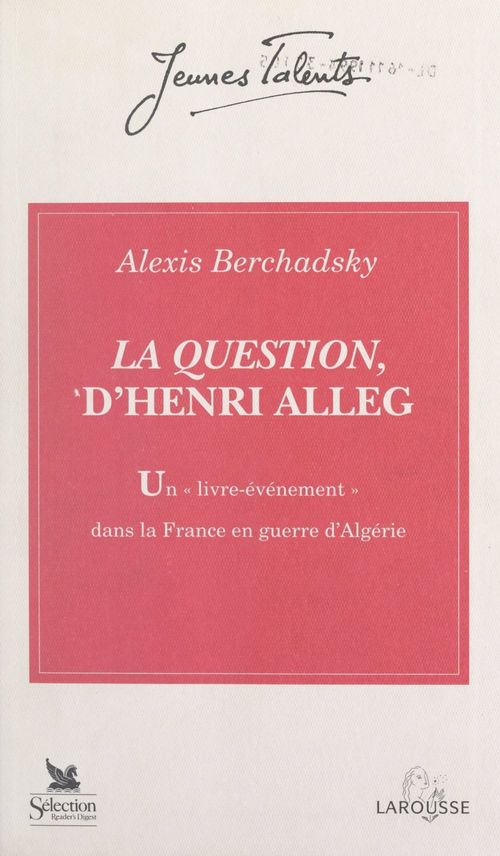 ebook cover of La Question, d'Henri Alleg, by Alexis Berchadsky