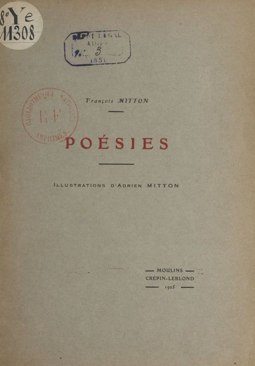 Couverture ebook de Poésies, de Francois Mitton