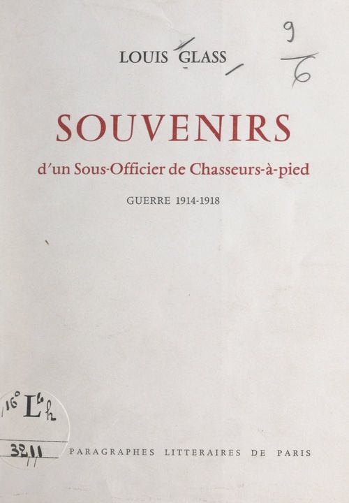 Couverture ebook de Souvenirs d'un sous-officier de Chasseurs-à-pied, de Louis Glass
