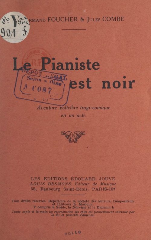 ebook cover of Le pianiste est noir, by Armand Foucher, Jules Combe