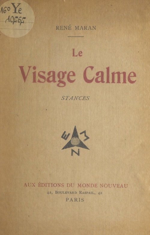 ebook cover of Le visage calme, by Rene Maran