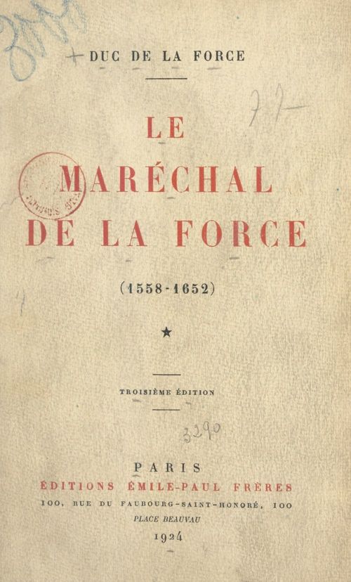 ebook cover of Le maréchal de La Force (1558-1652), by Auguste De La Force