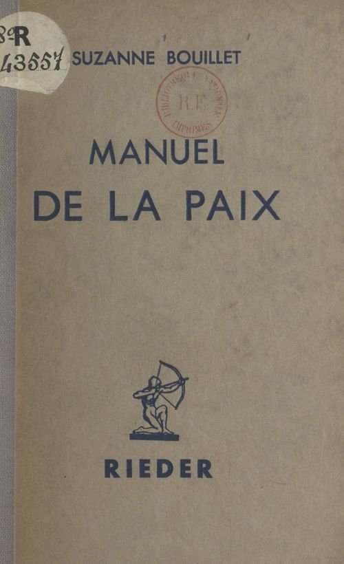 Couverture ebook de Manuel de la paix, de Suzanne Bouillet