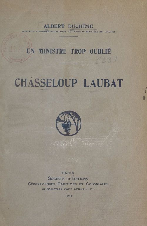 Couverture ebook de Chasseloup Laubat, un ministre trop oublié, de Albert Duchene